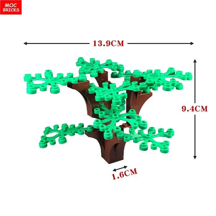 Briques MOC série arbre vert blocs de Construction plante ville jardin rue lac vue parc Jungle jouets de noël pour les enfants